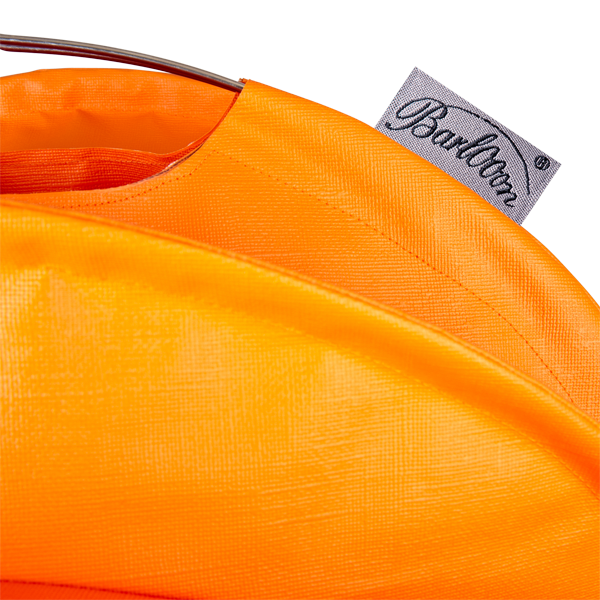 Der wetterfeste Outdoor Lampion Barlooon in orange in der Grösse S - Das Label.