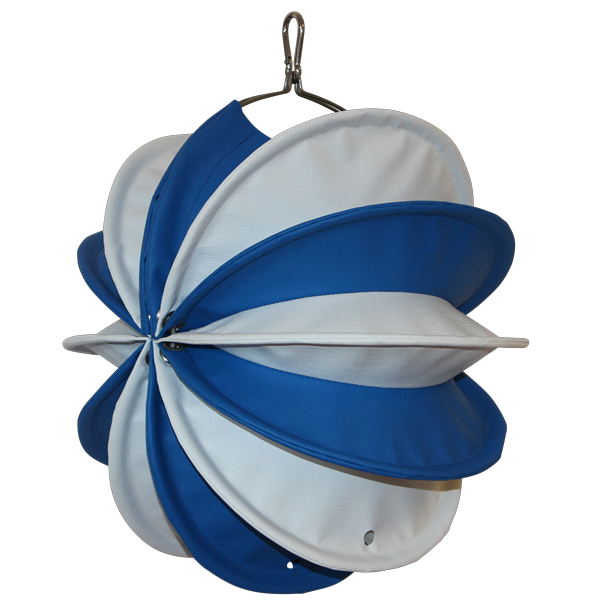 Der wetterfester Outdoor Lampion Barlooon - You Edition - in blau weiß in der Größe S - Die Seitenansicht.