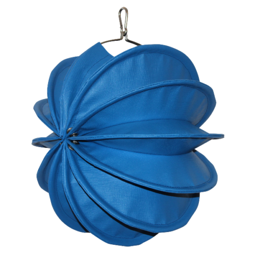 Der wetterfeste Outdoor Lampion Barlooon in blau in der Grösse S - Die Seitenansicht..