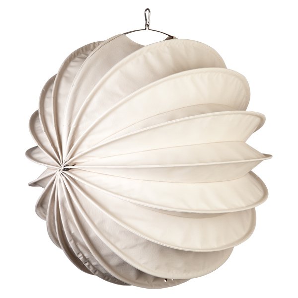 Der wetterfeste Outdoor Lampion Barlooon in creme in der Grösse L - Die Seitenansicht.