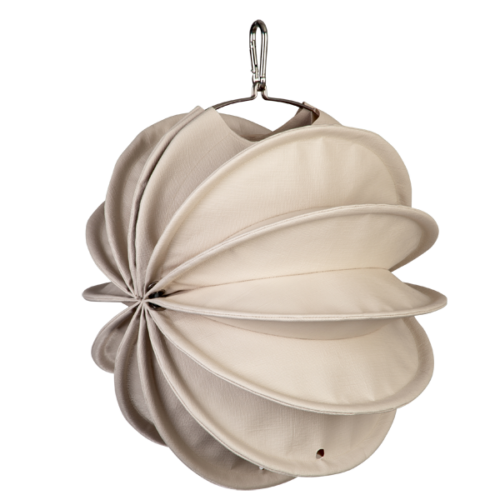 Der wetterfeste Outdoor Lampion Barlooon in creme in der Grösse S - Die Seitenansicht.