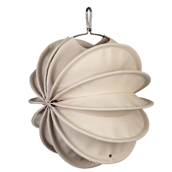 Der wetterfeste Outdoor Lampion Barlooon in creme in der Grösse S - Die Seitenansicht.