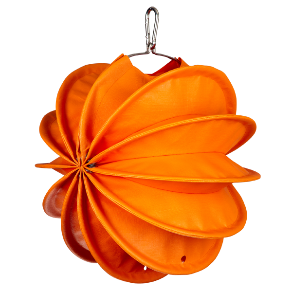 Der wetterfeste Outdoor Lampion Barlooon in orange in der Grösse S - Die Seitenansicht.