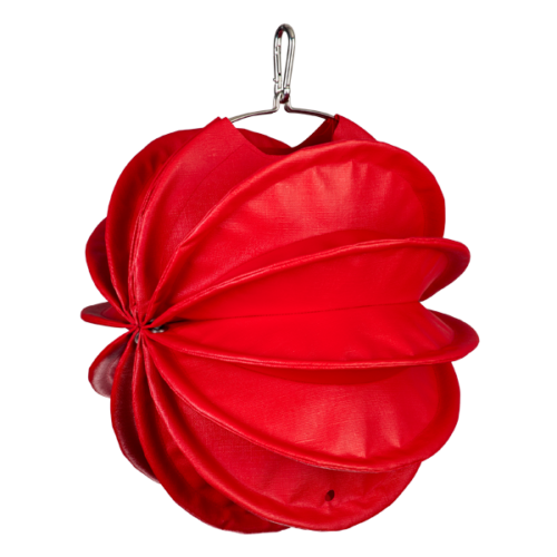 Der wetterfeste Outdoor Lampion Barlooon in rot in der Grösse S - Die Seitenansicht.