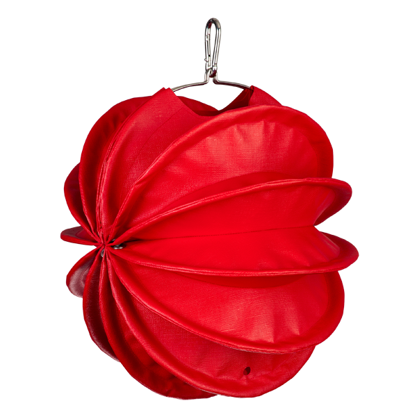 Der wetterfeste Outdoor Lampion Barlooon in rot in der Grösse S - Die Seitenansicht.