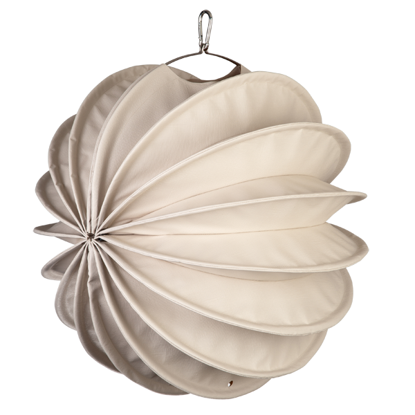 Der wetterfeste Outdoor Lampion Barlooon in creme in der Grösse M - Die Seitenansicht.