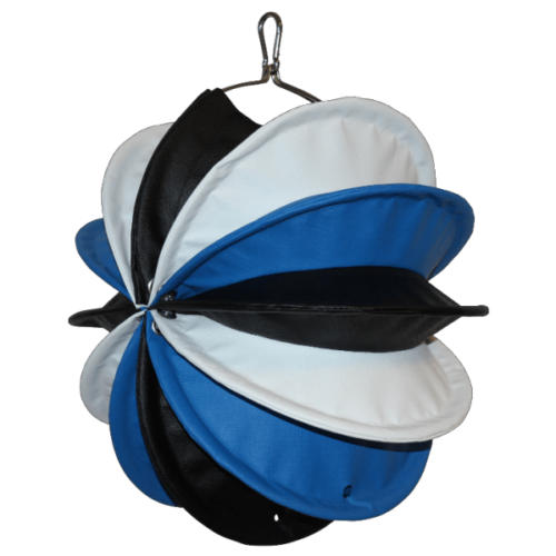Der wetterfeste Outdoor Lampion Barlooon - You Edition - in blau weiß schwarz in der Größe S - Die Seitenansicht.
