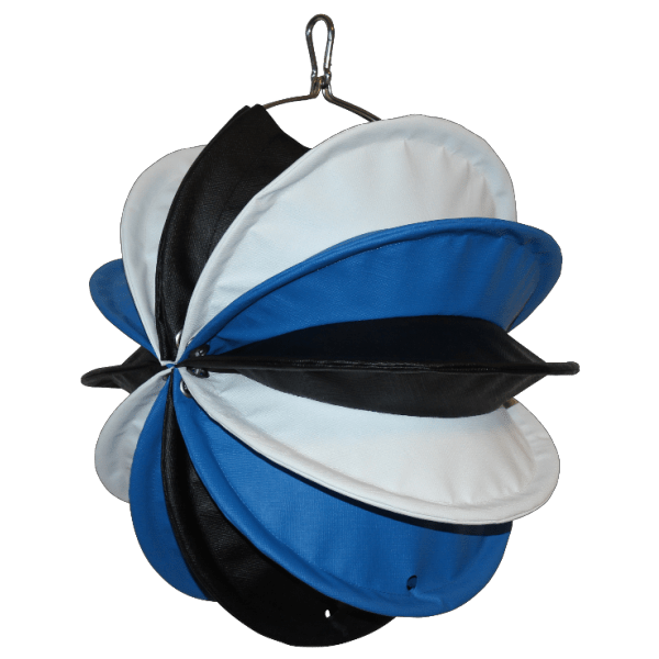 Der wetterfeste Outdoor Lampion Barlooon - You Edition - in blau weiß schwarz in der Größe S - Die Seitenansicht.