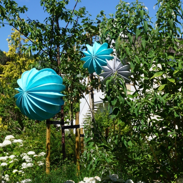 Wetterfester outdoor Lampion Barlooon türkis unbeleuchtet Groeße S und M