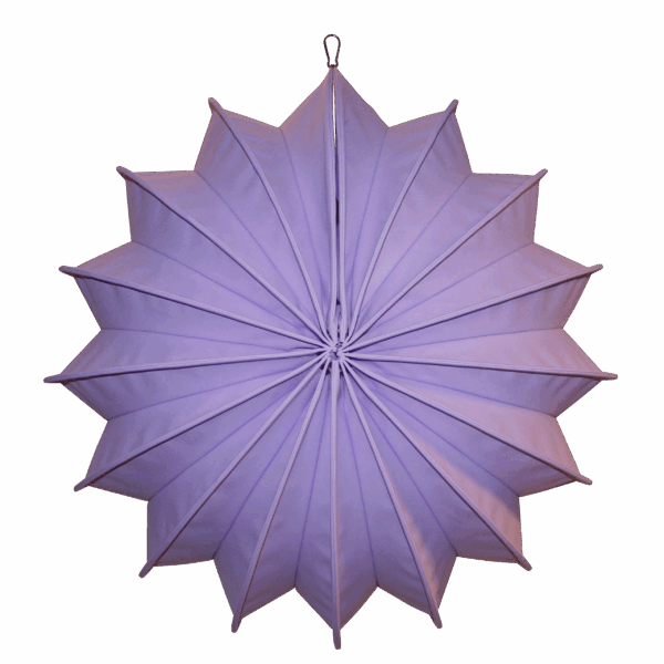 Der wetterfeste Outdoor Lampion Barlooon in flieder Groesse L Seitenansicht.