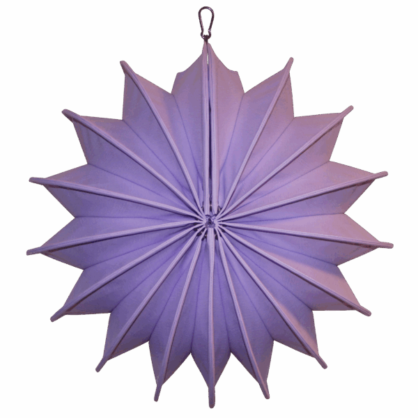 Der wetterfeste Outdoor Lampion Barlooon in flieder Groesse M Seitenansicht.