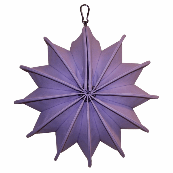 Der wetterfeste Outdoor Lampion Barlooon in flieder Groesse S Seitenansicht.